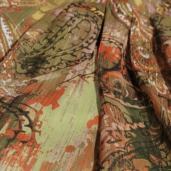 Green paisley abstract art top - Picture 5 of 9